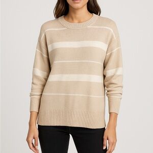 Sanctuary Cozy Striped Sweater In Beige / NWT / MSRP $99 / Size Medium